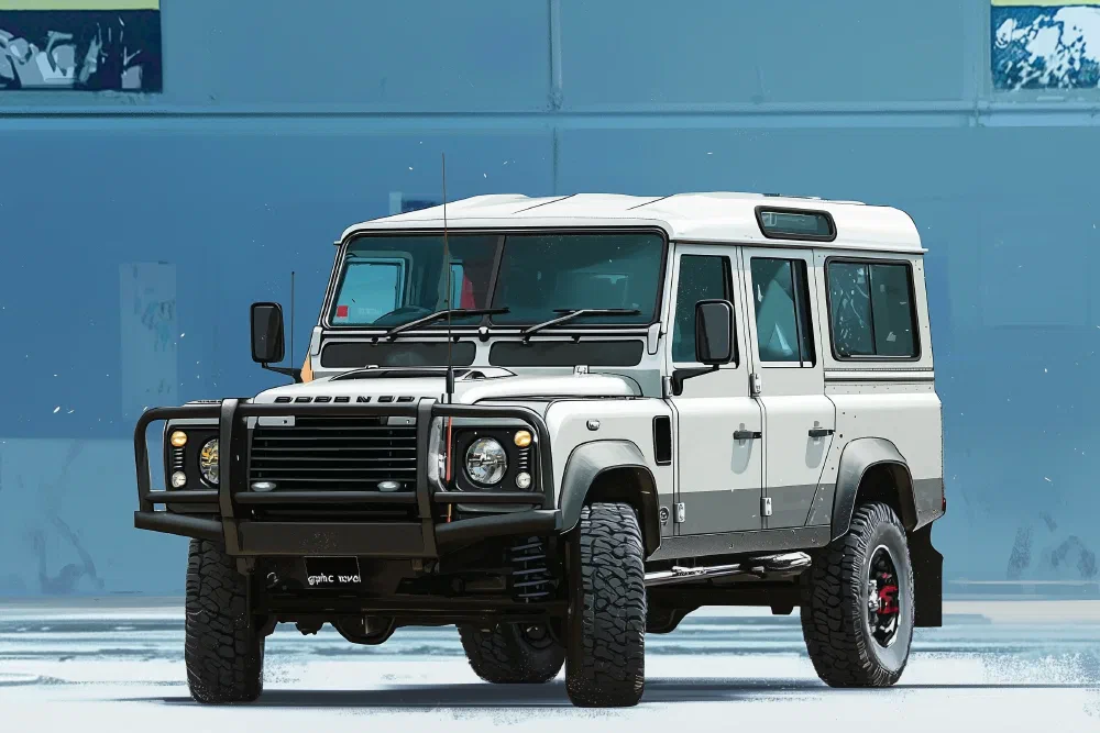 Borderlands-style illustration of the Perentie 110, front three-quarter view