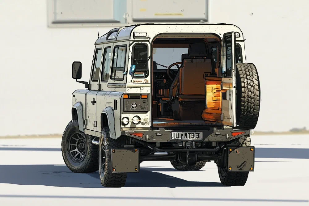 Borderlands-style illustration of the Perentie 110 in winter